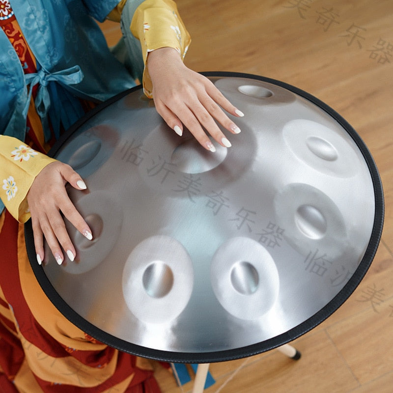 9/10 Tone Handpan Drum 22 Inches D Minor Blue Steel Tongue Drum Yoga Meditation Hand Pan Music Drums Percussion Instruments Gift - yourmeditation